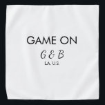 Game on add couple name wedding party place city g bandana<br><div class="desc">design</div>