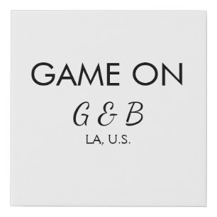Game on add couple name wedding party place city g faux canvas print