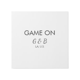 Game on add couple name wedding party place city g gallery wrap