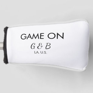 Game on add couple name wedding party place city g golf head cover