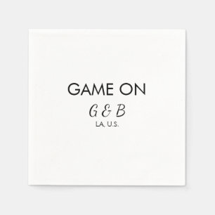 Game on add couple name wedding party place city g napkins