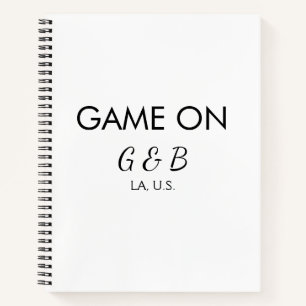 Game on add couple name wedding party place city g notebook