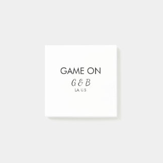 Game on add couple name wedding party place city g post-it notes