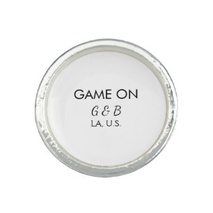 Game on add couple name wedding party place city g ring