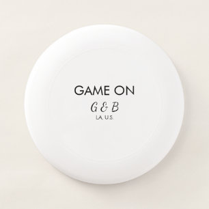 Game on add couple name wedding party place city g Wham-O frisbee