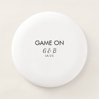 Game on add couple name wedding party place city g Wham-O frisbee