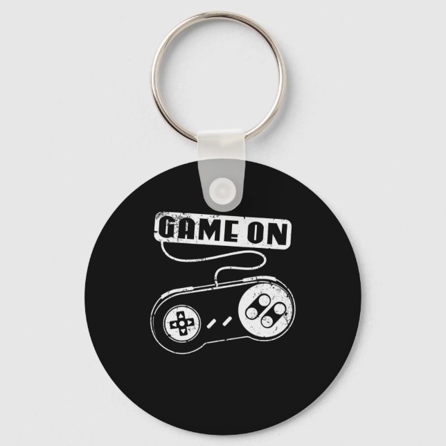 Game On alter Controller Videospiele Keychain (Front)