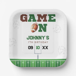 Game On American Football Birthday Paper Plates