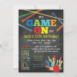 Game On Arcade Bowling Chalkboard Party Invitation at Zazzle