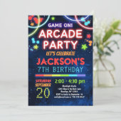 Game On Arcade Party Birthday Invitation (Standing Front)