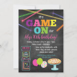 Game On Arcade Pizza Party Chalkboard Invitation at Zazzle