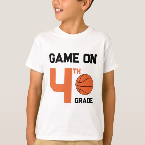 Game On Back_to_School Basketball Add Grade T_Shirt
