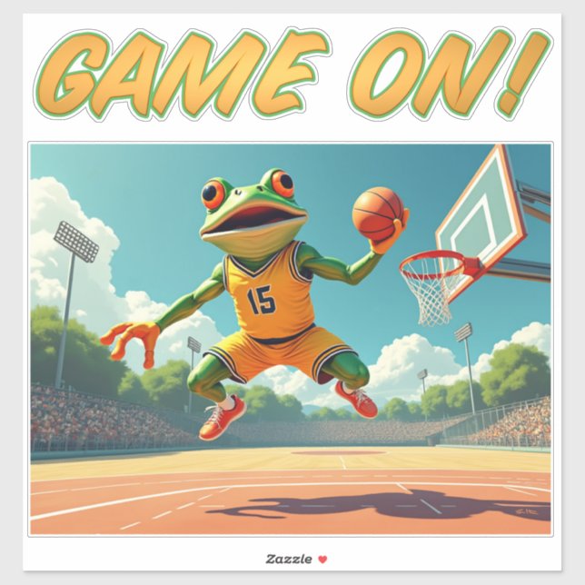 Game On Basketball Frog contour sticker (Sheet)