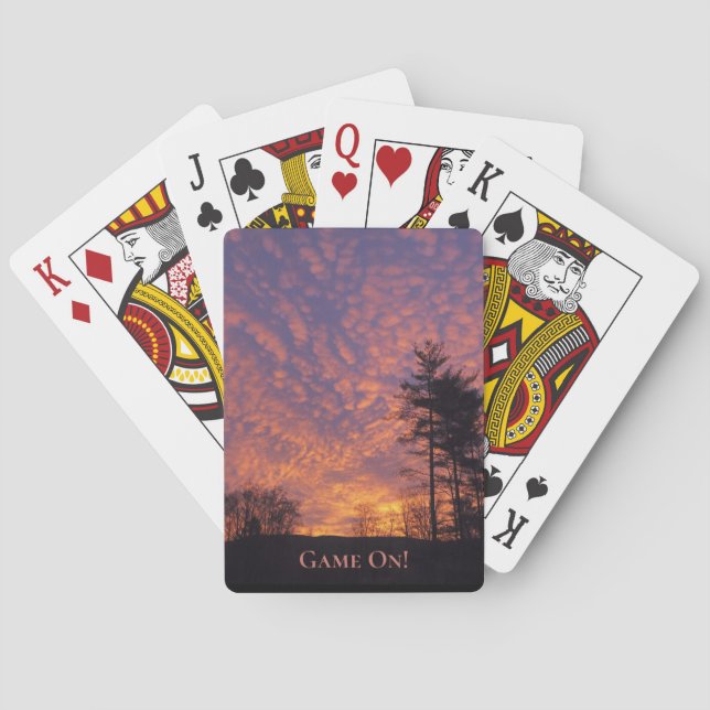 Game On Beautiful Sunrise Clouds Photo Poker Cards (Back)