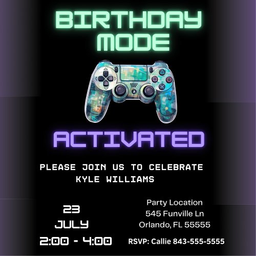 Game On Birthday Mode Activated Level Invitation