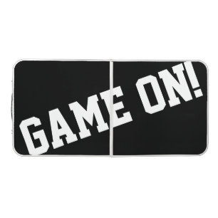 Game On! Black & White Tailgate Pong Table