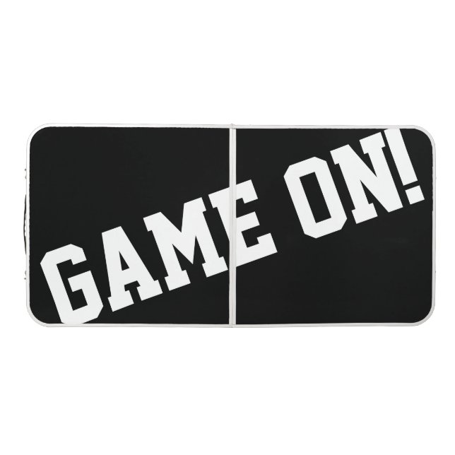 Game On! Black & White Tailgate Pong Table (Top)