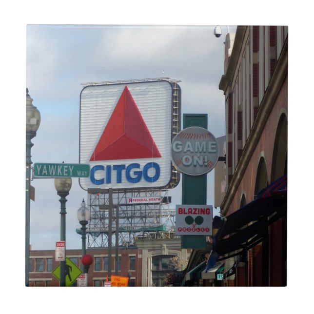 Game On  Boston! Ceramic Tile (Front)