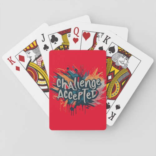 Game On Challenge Accepted Playing Cards Playing Cards