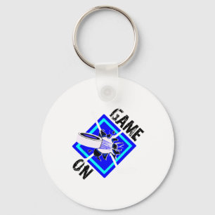Game On-crossed Ice Hockey Rackets And Puck With P Keychain