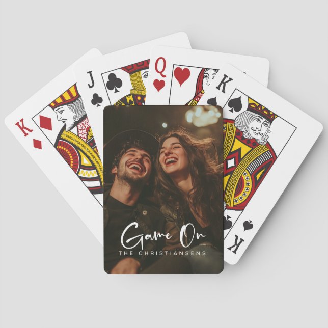 Game On Custom Photo & Name Poker Cards (Back)