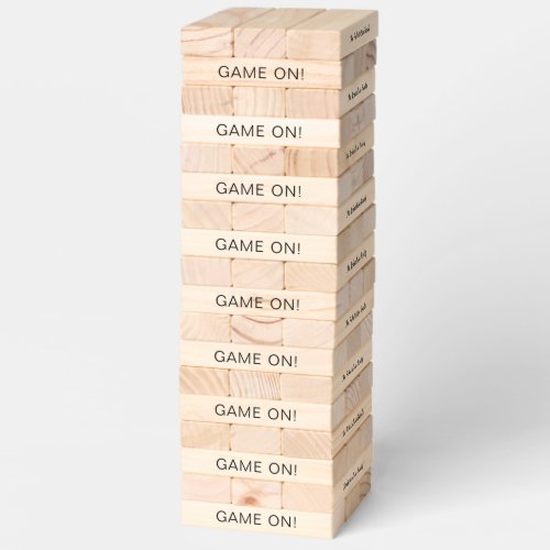 Game On Family Name Cute Quote Fun Party Games Topple Tower