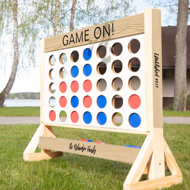 Game On Family Name Date Established Wood Custom  Fast Four (Game On Family Name Date Established Wood Custom Fast Four)