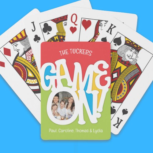 Game ON Family Photo Cute  Colorful Playing Cards