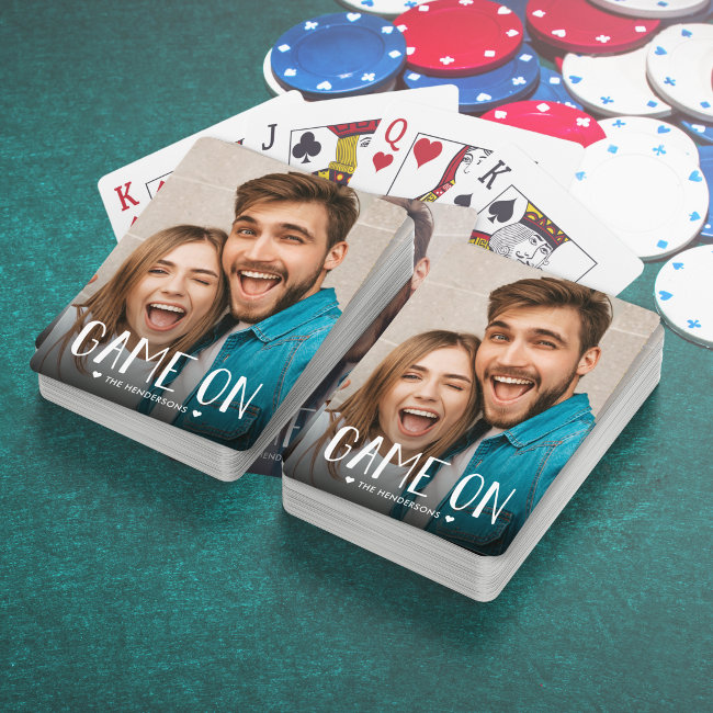 Game On Family Photo Playing Cards