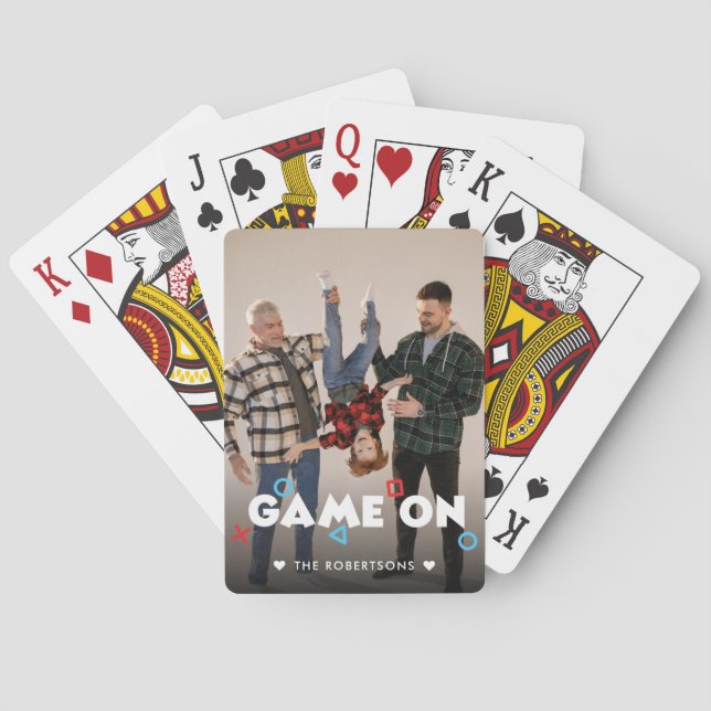 Game On Family Photo Poker Cards (Back)