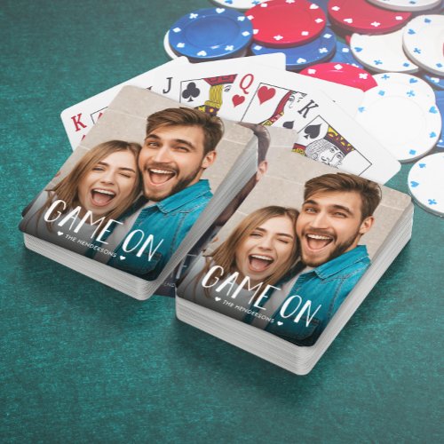 Game On Family Photo Poker Cards