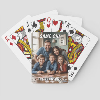 Game On Family Photo Poker Cards
