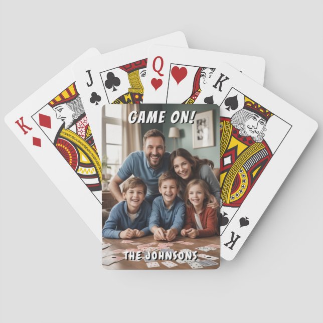 Game On Family Photo Poker Cards (Back)