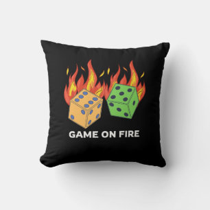 Game on Fire Throw Pillow