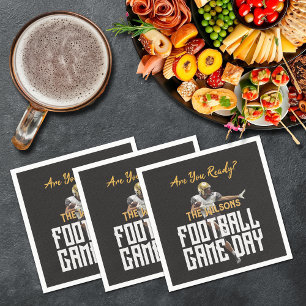 Game On Football Player on Black Napkins
