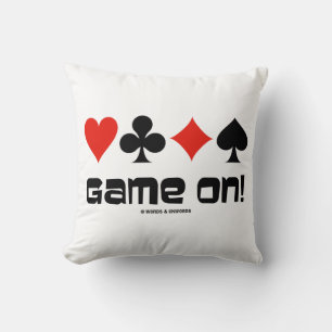 Game On! Four Card Suits Bridge Attitude Throw Pillow
