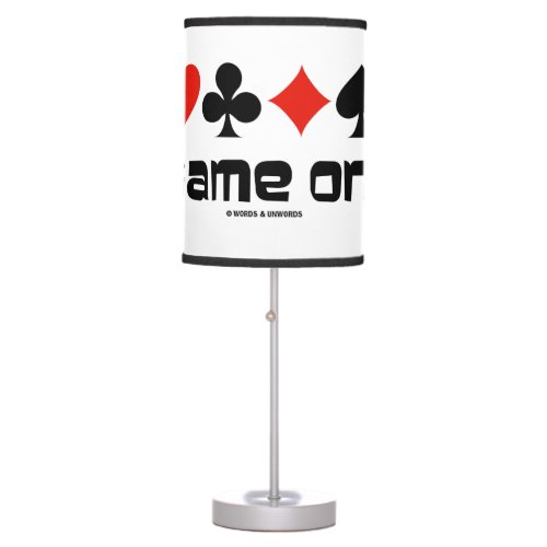 Game On Four Card Suits Table Lamp