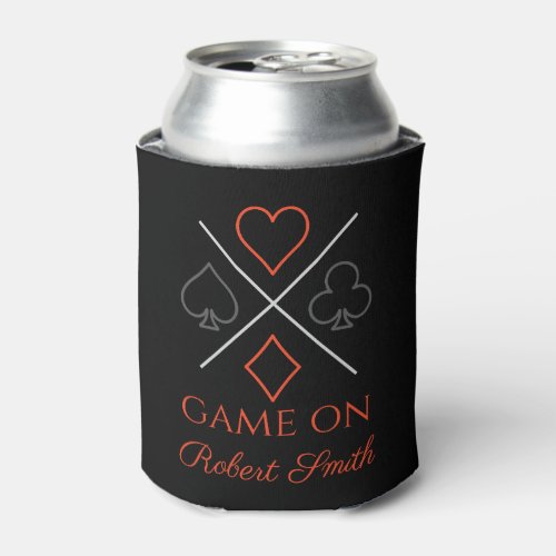 Game On Hearts Diamonds Spades Gambling Poker Game Can Cooler