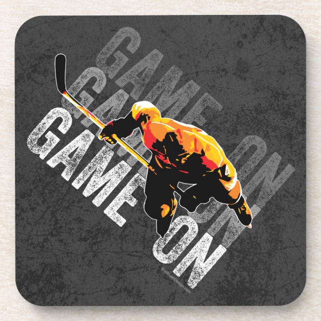 Game On (Hockey) Beverage Coaster (Front)