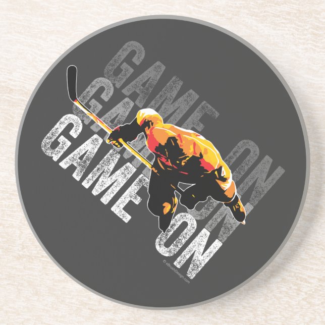 Game On (Hockey) Drink Coaster (Front)