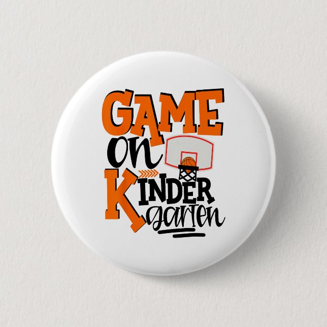 Game On Kindergarten Fun Sketll School  Button (Front)