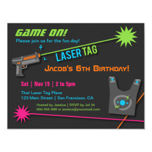 Laser Tag Birthday Invitations Zazzle