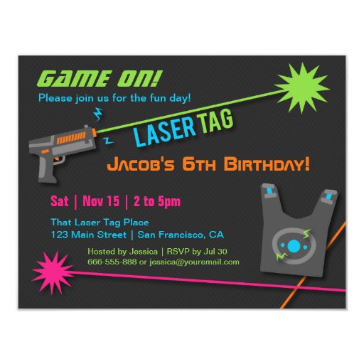 Laser Party Invitations 6
