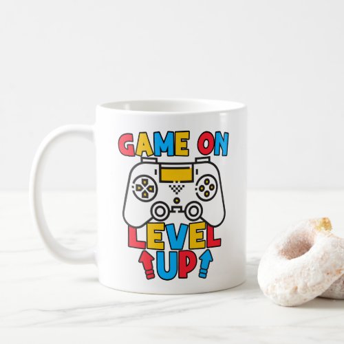 Game On Level Up Funny Birthday Boy Gaming Lover Coffee Mug