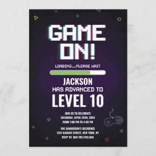 Game On Level Up Invitation