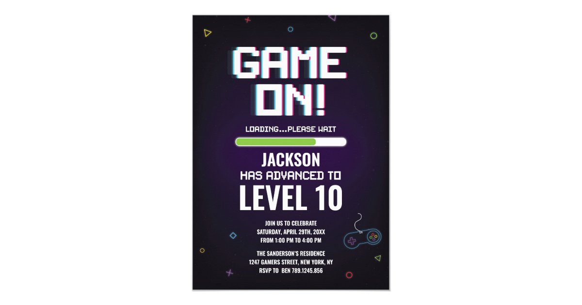 Game On Level Up Invitation | Zazzle.com