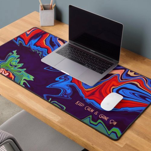 Game On Modern Abstract Distressed Colorful Custom Desk Mat