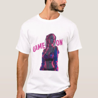Game On Neon Gamer Girl T-Shirt