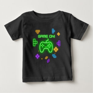 Game on neon green, blue, & yellow gamer T-Shirt