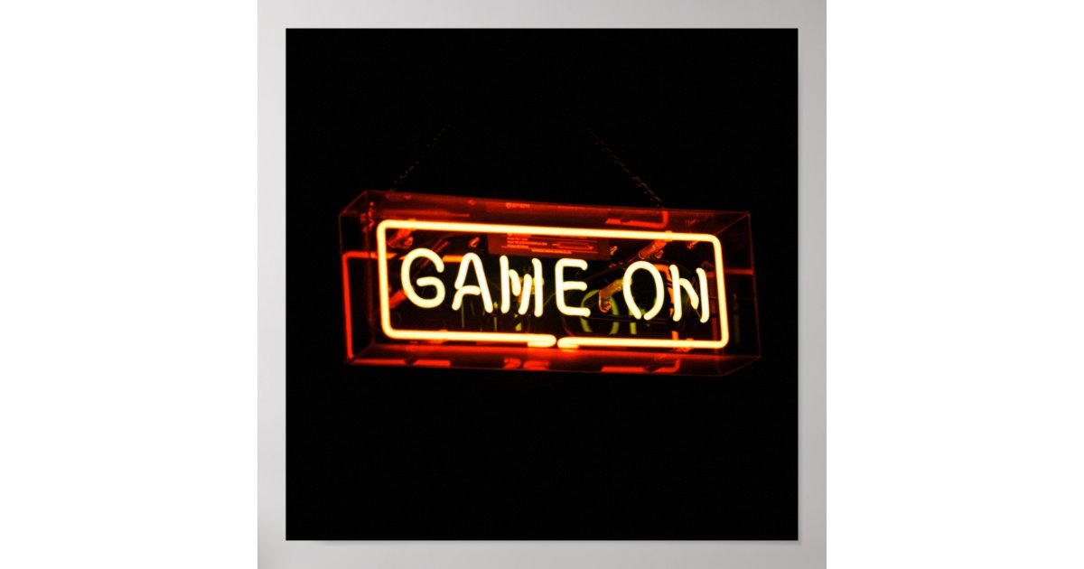 Game On Neon Sign Sports Gaming Gamer Zazzle